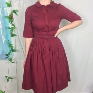 Vintage 1950’s burgundy dress